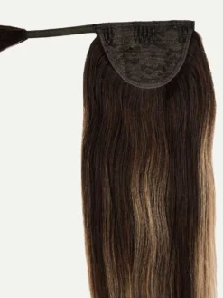 16" Dark Brown Balayage Ponytail Extension (100g) -Hair Extensions Shop Ponytail NewSpec 2T18 Dark Brown Balayage Weft