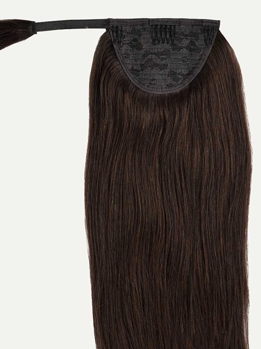 16" Chocolate Brown Ponytail Extension (100g) 5 16" Chocolate Brown Ponytail Extension (100g) - Image 5