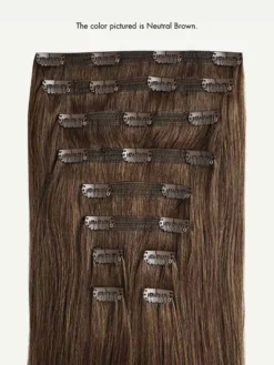 24" Classic Chestnut Brown Highlights Clip-Ins (240g) -Hair Extensions Shop Weft Generic 38f03ded b5a7 49d9 a1ca e1628fccbb48
